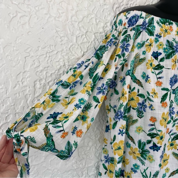 Old Navy Off the Shoulder Floral Summer Spring Cotton Sundress 3/4 Sleeve XL - Picture 4 of 9